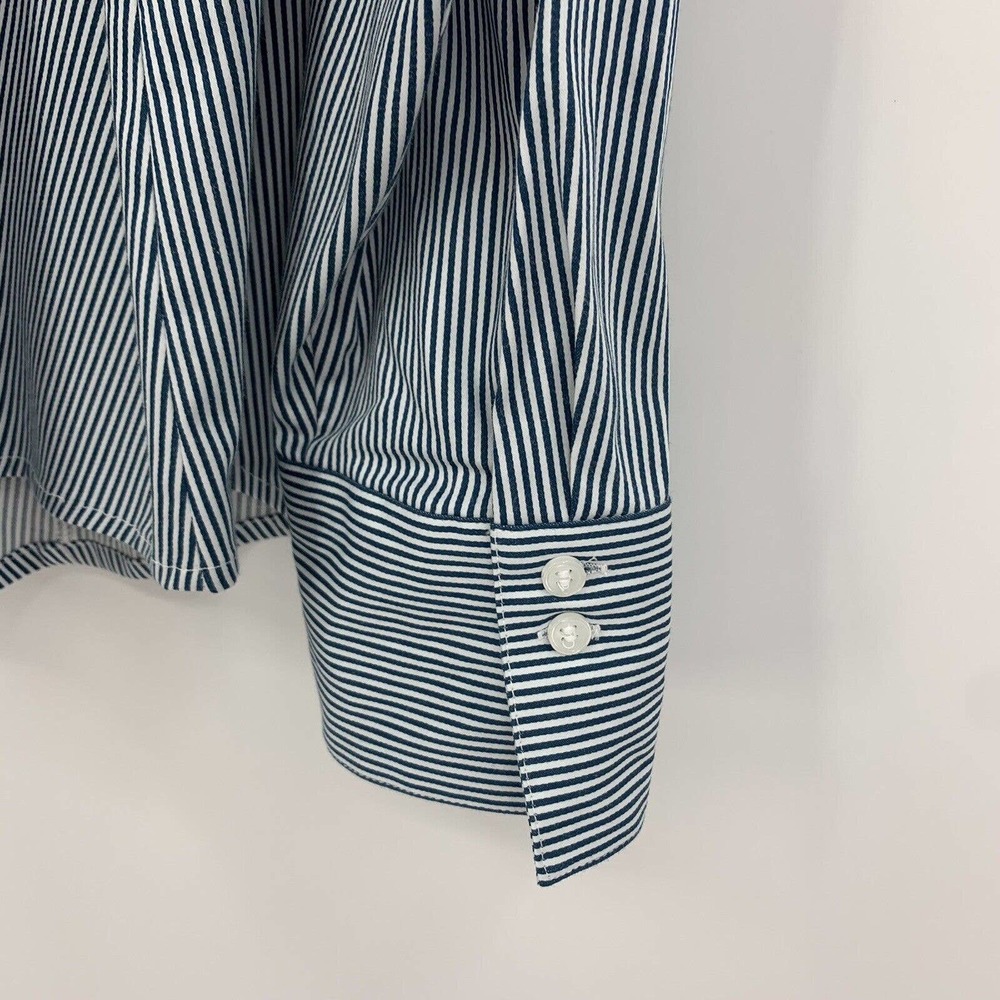 Lane Bryant Outlet Shirt Size 22 Striped Long Sleeve Button Up Collared Stretch - Picture 4 of 8